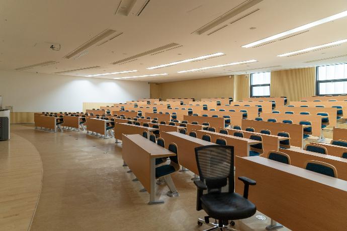 Training Tables & Chairs black swivel chair beside rectangular brown wooden desk